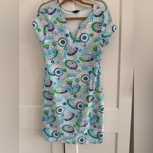 Melly M Blue and Green Patterned dress